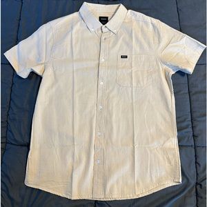 New w/o Tags RVCA Tan Button Down Shirt